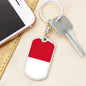 Indonesia Flag Keychain Dog Tag Stainless Steel or 18k Gold-Express Your Love Gifts