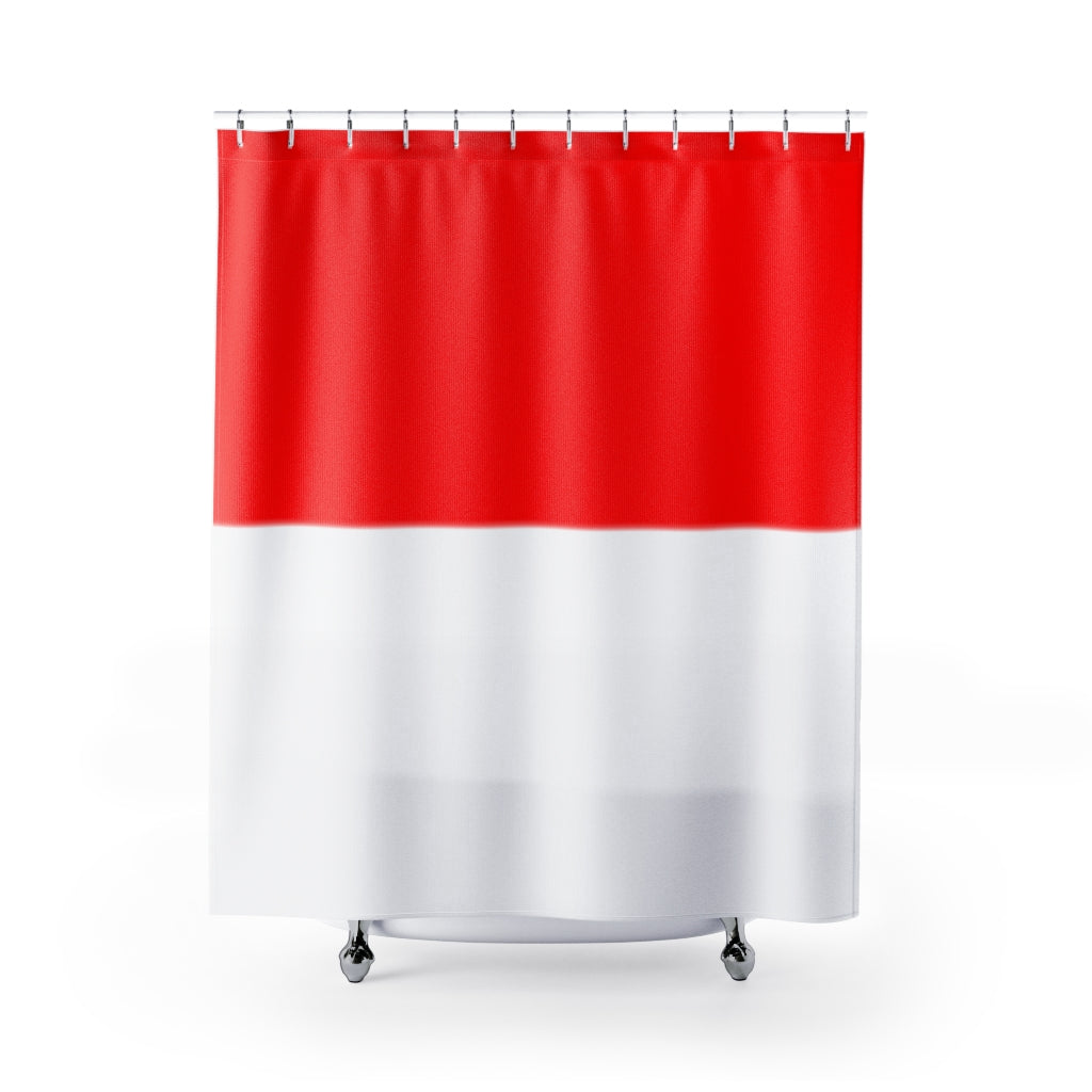 Indonesia Flag Stylish Design 71" x 74" Elegant Waterproof Shower Curtain for a Spa-like Bathroom Paradise Exceptional Craftsmanship-Express Your Love Gifts