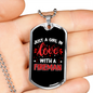 Inlove With A Fireman Firefighter Gift Stainless Steel or 18k Gold Dog Tag 24" Chain-Express Your Love Gifts