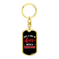 Inlove With A Fireman Firefighter Keychain Stainless Steel or 18k Gold Dog Tag Keyring-Express Your Love Gifts