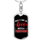 Inlove With A Fireman Firefighter Keychain Stainless Steel or 18k Gold Dog Tag Keyring-Express Your Love Gifts