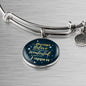 Inspirational Bracelet Always Believe Circle Bangle Stainless Steel or 18k Gold 18-22"-Express Your Love Gifts