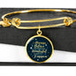 Inspirational Bracelet Always Believe Circle Bangle Stainless Steel or 18k Gold 18-22"-Express Your Love Gifts