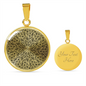 Inspirational Quote Floral Zentangle Circle Necklace Stainless Steel or 18k Gold 18-22"-Express Your Love Gifts