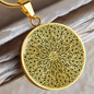 Inspirational Quote Floral Zentangle Circle Necklace Stainless Steel or 18k Gold 18-22"-Express Your Love Gifts
