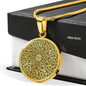 Inspirational Quote Floral Zentangle Circle Necklace Stainless Steel or 18k Gold 18-22"-Express Your Love Gifts