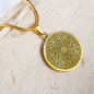 Inspirational Quote Floral Zentangle Circle Necklace Stainless Steel or 18k Gold 18-22"-Express Your Love Gifts