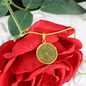 Inspirational Quote Floral Zentangle Circle Necklace Stainless Steel or 18k Gold 18-22"-Express Your Love Gifts