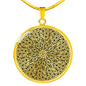 Inspirational Quote Floral Zentangle Circle Necklace Stainless Steel or 18k Gold 18-22"-Express Your Love Gifts