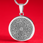 Inspirational Quote Floral Zentangle Circle Necklace Stainless Steel or 18k Gold 18-22"-Express Your Love Gifts