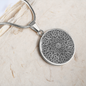 Inspirational Quote Floral Zentangle Circle Necklace Stainless Steel or 18k Gold 18-22"-Express Your Love Gifts
