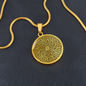 Inspirational Quote Floral Zentangle Circle Necklace Stainless Steel or 18k Gold 18-22"-Express Your Love Gifts