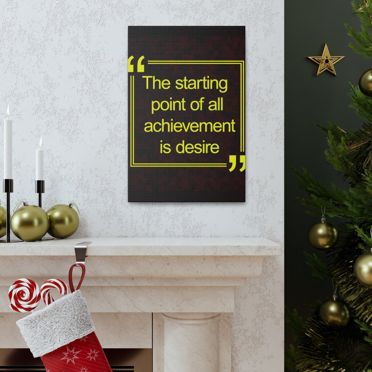 Scripture Walls Inspirational Wall Art Achievement Is Desire Motivation Wall Decor for Home Office Gym Inspiring Success Quote Print Ready to Hang Unframed-Express Your Love Gifts