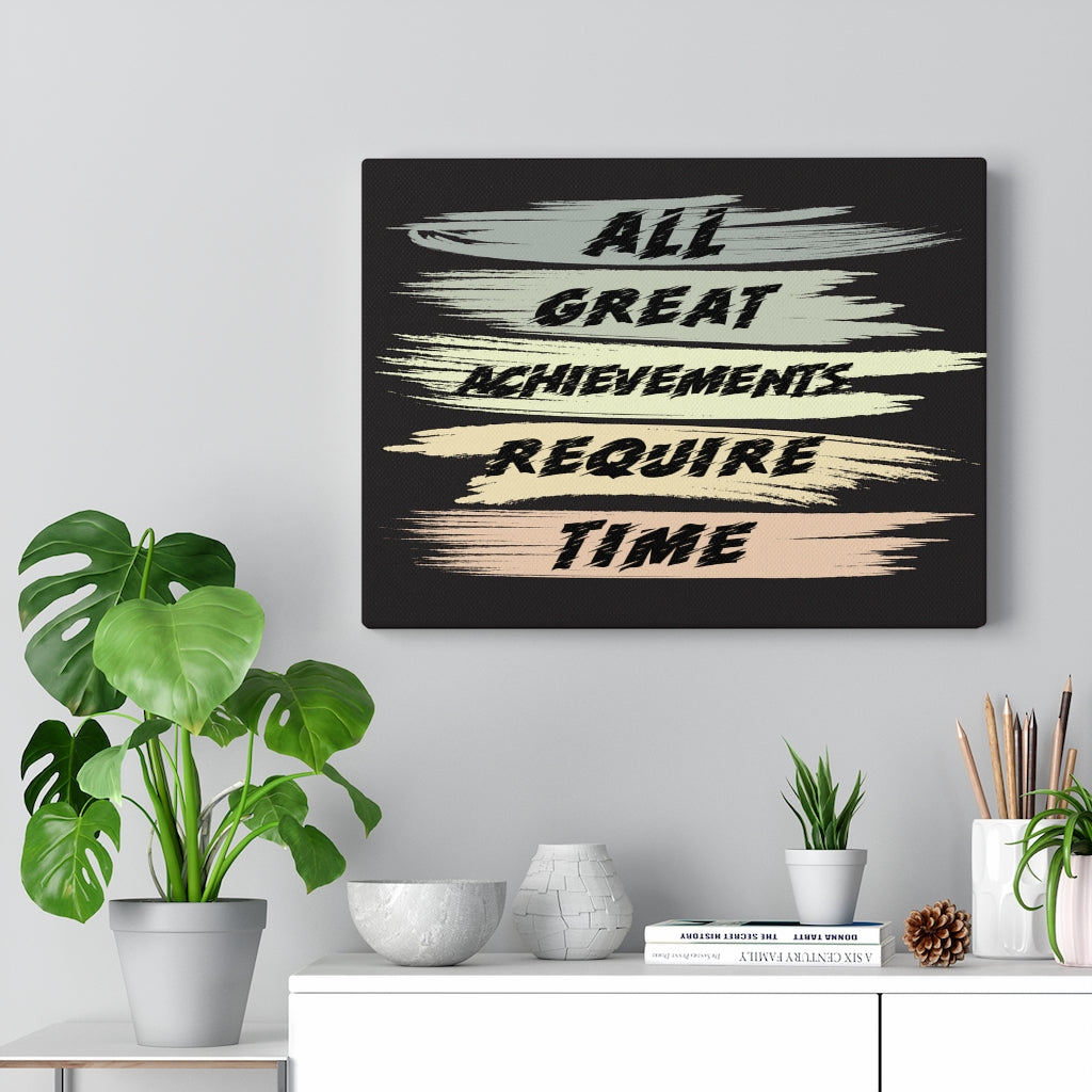 Scripture Walls Inspirational Wall Art Achievements Require Time Wall Art Motivation Wall Decor for Home Office Gym Inspiring Success Quote Print Ready to Hang Unframed-Express Your Love Gifts