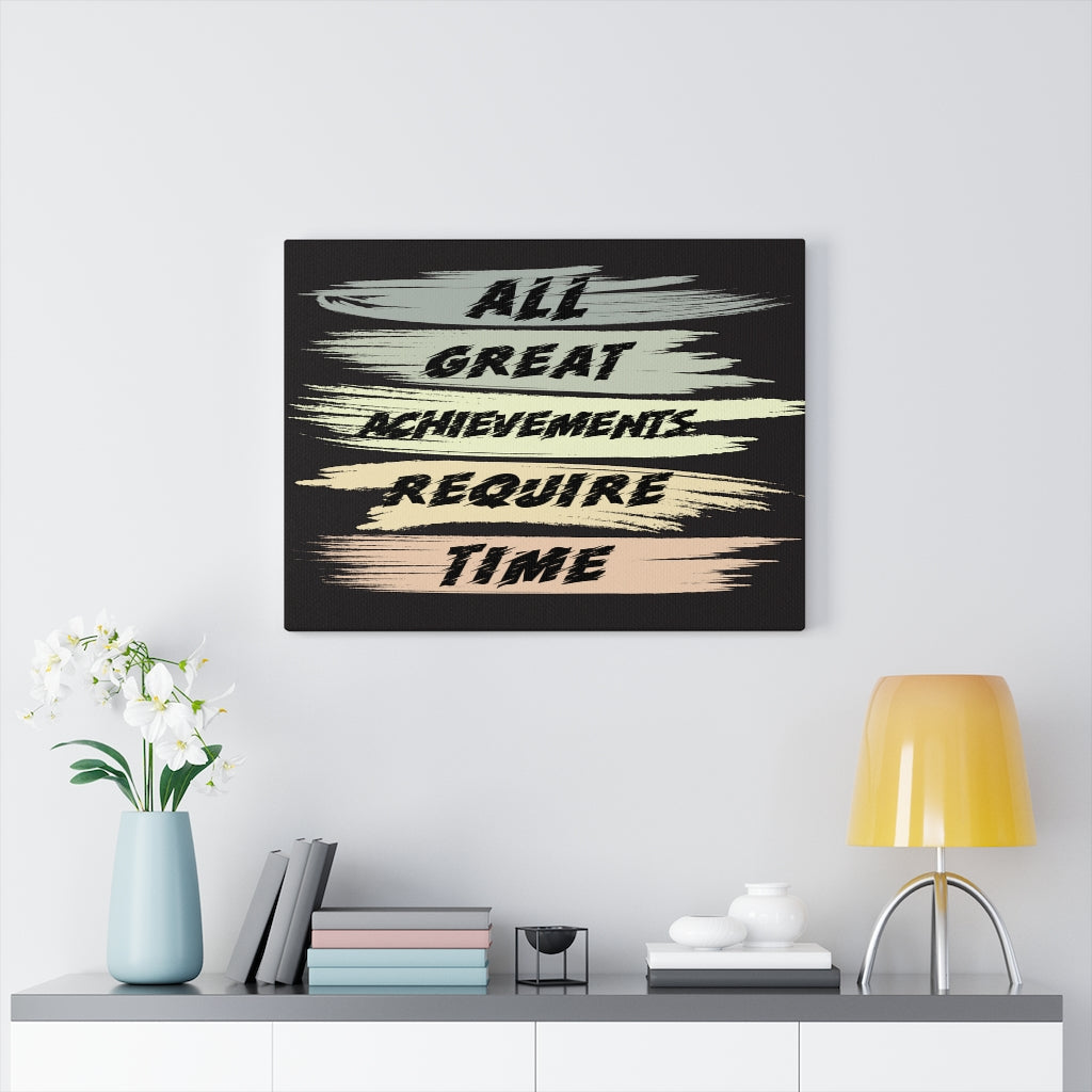 Scripture Walls Inspirational Wall Art Achievements Require Time Wall Art Motivation Wall Decor for Home Office Gym Inspiring Success Quote Print Ready to Hang Unframed-Express Your Love Gifts