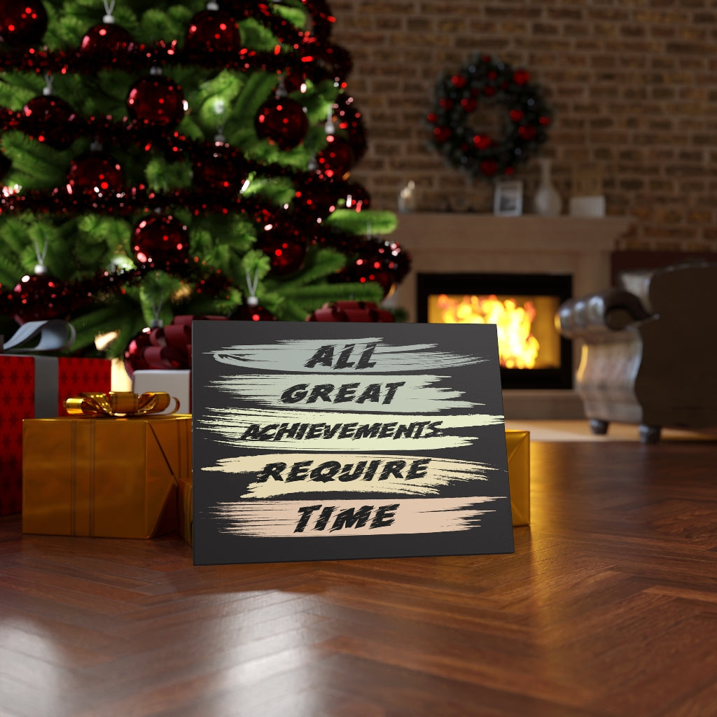 Scripture Walls Inspirational Wall Art Achievements Require Time Wall Art Motivation Wall Decor for Home Office Gym Inspiring Success Quote Print Ready to Hang Unframed-Express Your Love Gifts