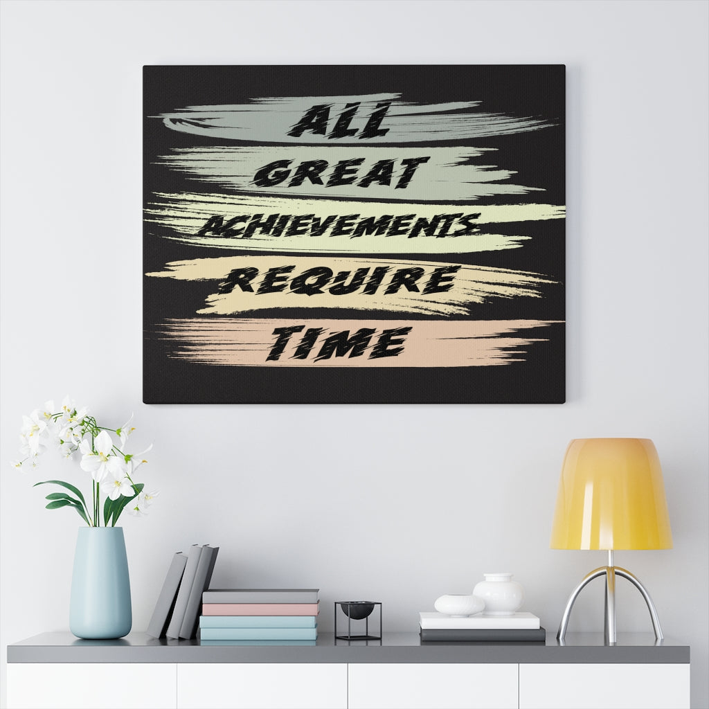 Scripture Walls Inspirational Wall Art Achievements Require Time Wall Art Motivation Wall Decor for Home Office Gym Inspiring Success Quote Print Ready to Hang Unframed-Express Your Love Gifts