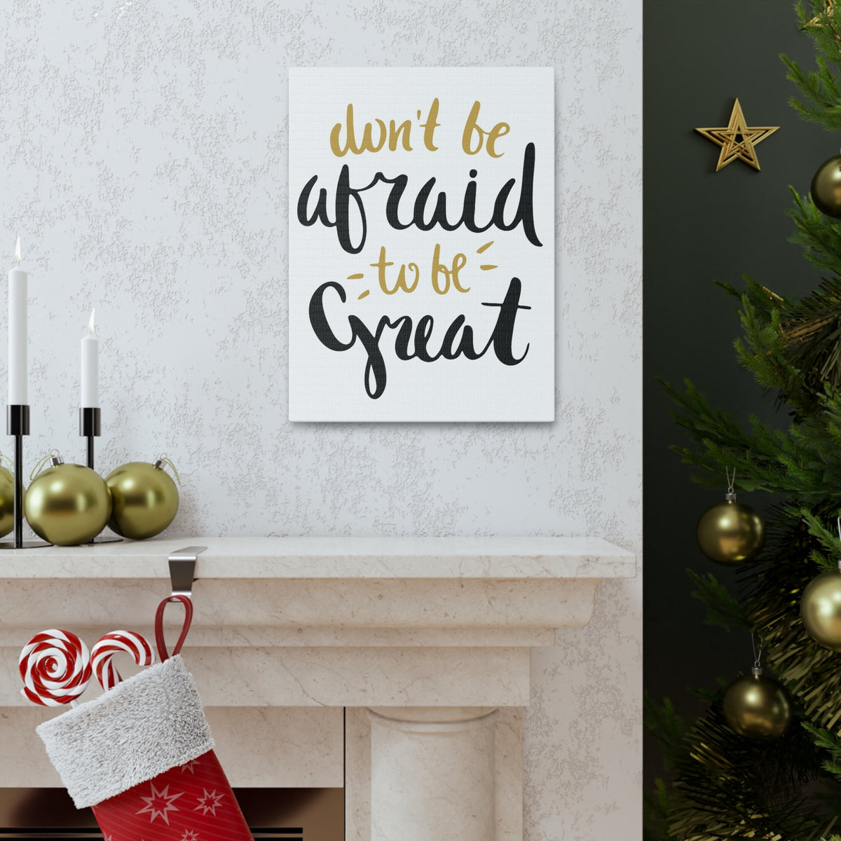 Scripture Walls Inspirational Wall Art Afraid To Be Great Motivation Wall Decor for Home Office Gym Inspiring Success Quote Print Ready to Hang Unframed-Express Your Love Gifts