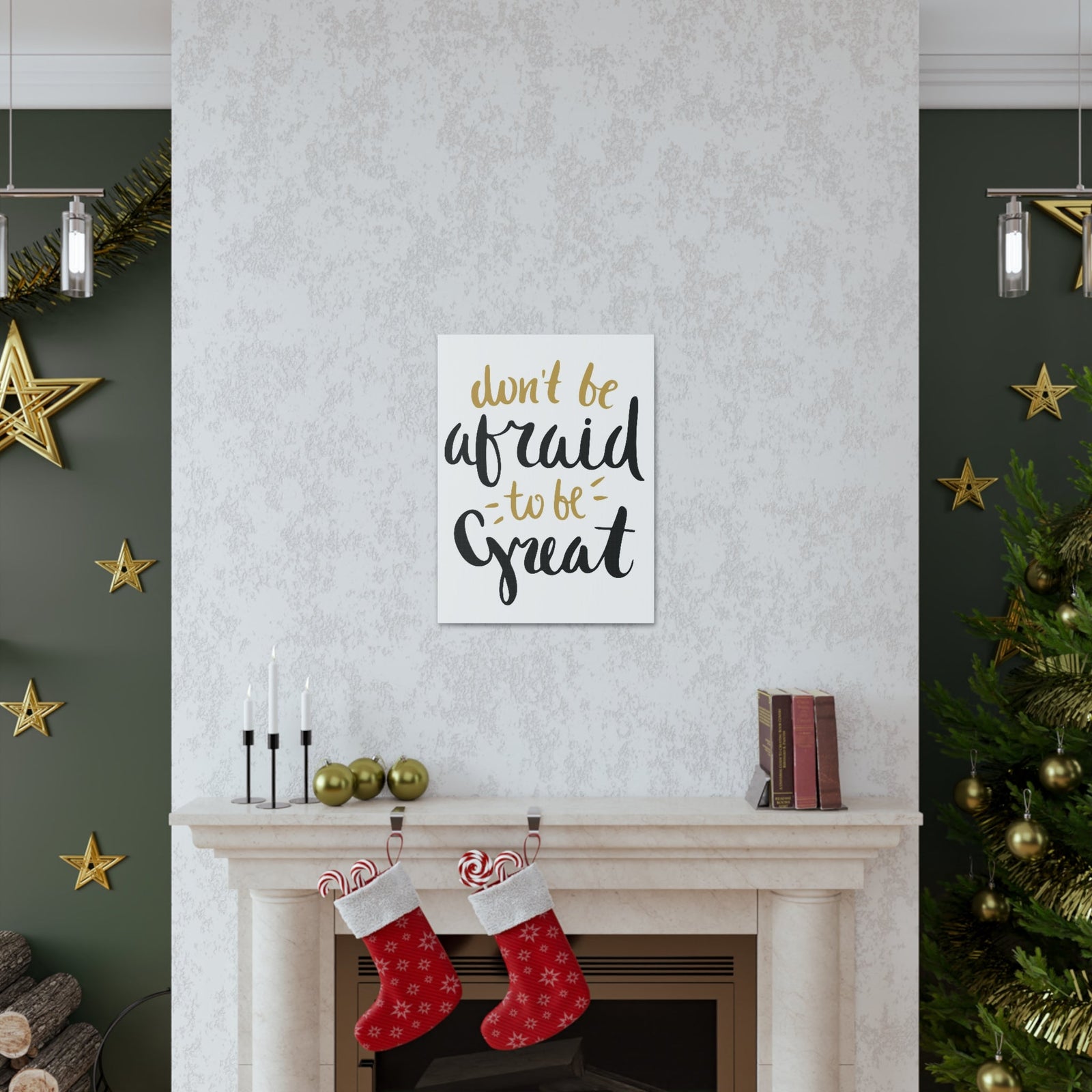 Scripture Walls Inspirational Wall Art Afraid To Be Great Motivation Wall Decor for Home Office Gym Inspiring Success Quote Print Ready to Hang Unframed-Express Your Love Gifts