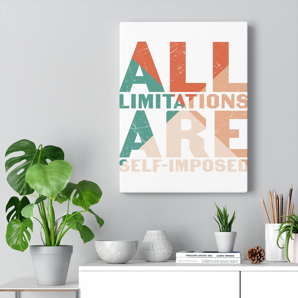 Scripture Walls Inspirational Wall Art All Limitations Are Self-Imposed Wall Art Motivation Wall Decor for Home Office Gym Inspiring Success Quote Print Ready to Hang Unframed-Express Your Love Gifts