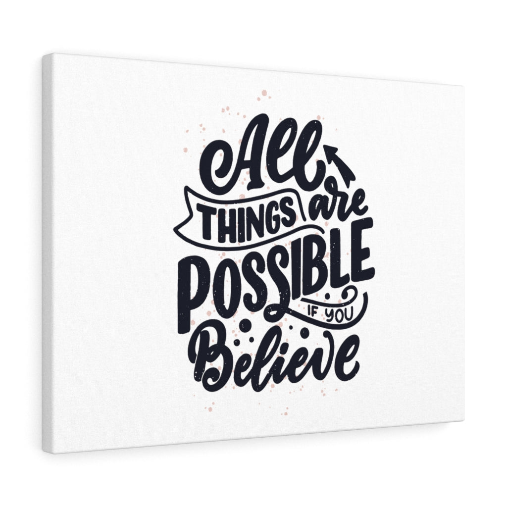 Scripture Walls Inspirational Wall Art All Things Are Possible Plain Wall Art Motivational Motto Inspiring Prints Artwork Decor Ready to Hang Unframed-Express Your Love Gifts