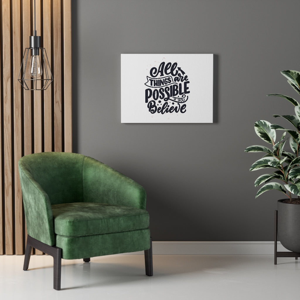 Scripture Walls Inspirational Wall Art All Things Are Possible Plain Wall Art Motivational Motto Inspiring Prints Artwork Decor Ready to Hang Unframed-Express Your Love Gifts