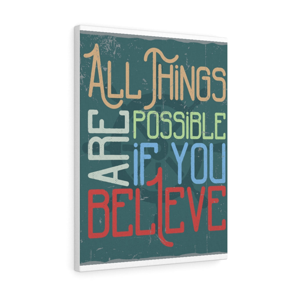 Scripture Walls Inspirational Wall Art All Things Are Possible Wall Art Motivational Motto Inspiring Prints Artwork Decor Ready to Hang Unframed-Express Your Love Gifts