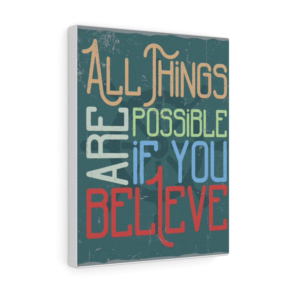 Scripture Walls Inspirational Wall Art All Things Are Possible Wall Art Motivational Motto Inspiring Prints Artwork Decor Ready to Hang Unframed-Express Your Love Gifts