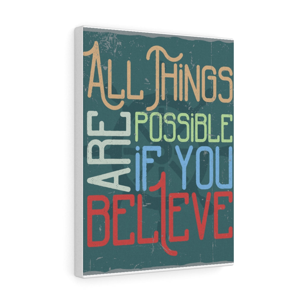 Scripture Walls Inspirational Wall Art All Things Are Possible Wall Art Motivational Motto Inspiring Prints Artwork Decor Ready to Hang Unframed-Express Your Love Gifts