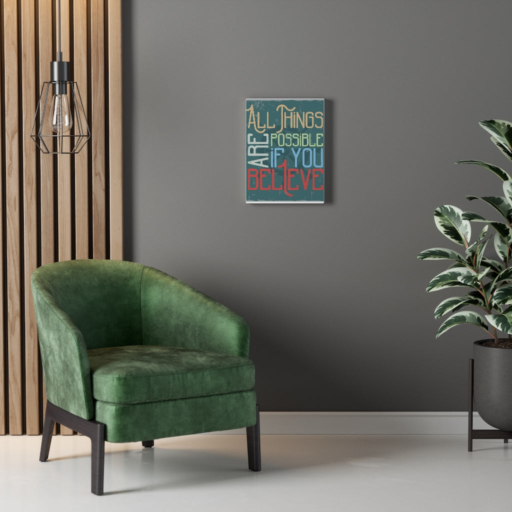 Scripture Walls Inspirational Wall Art All Things Are Possible Wall Art Motivational Motto Inspiring Prints Artwork Decor Ready to Hang Unframed-Express Your Love Gifts