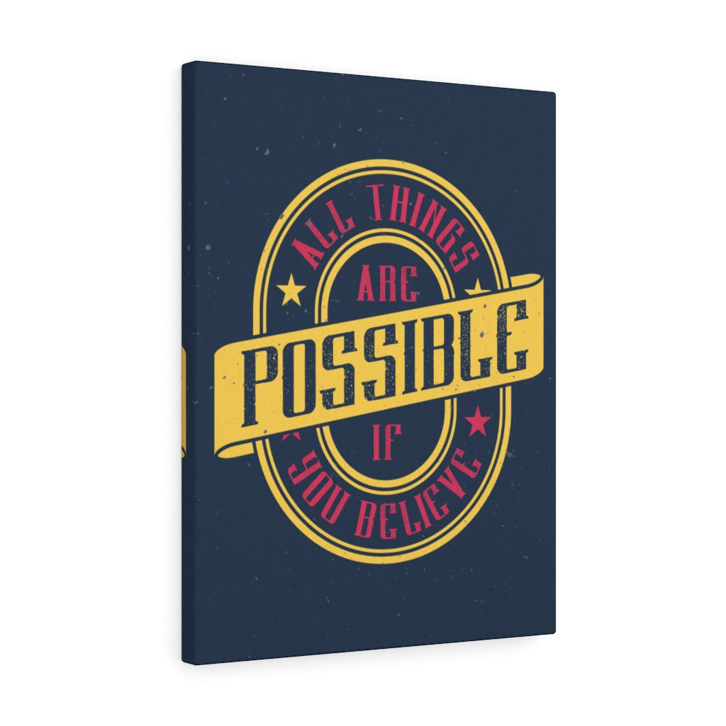 Scripture Walls Inspirational Wall Art All Things Are Possible Yellow Wall Art Motivational Motto Inspiring Prints Artwork Decor Ready to Hang Unframed-Express Your Love Gifts