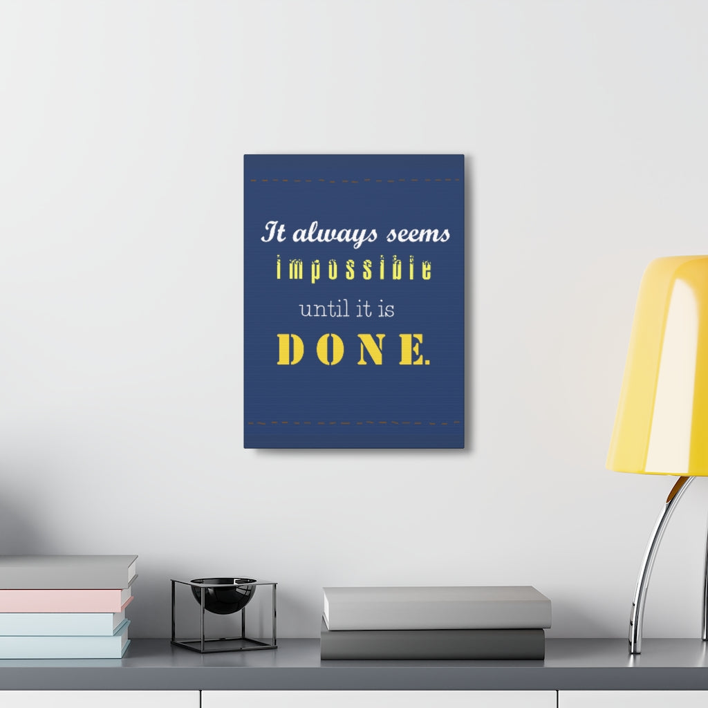 Scripture Walls Inspirational Wall Art Always Seems Impossible Motivation Wall Decor for Home Office Gym Inspiring Success Quote Print Ready to Hang Unframed-Express Your Love Gifts