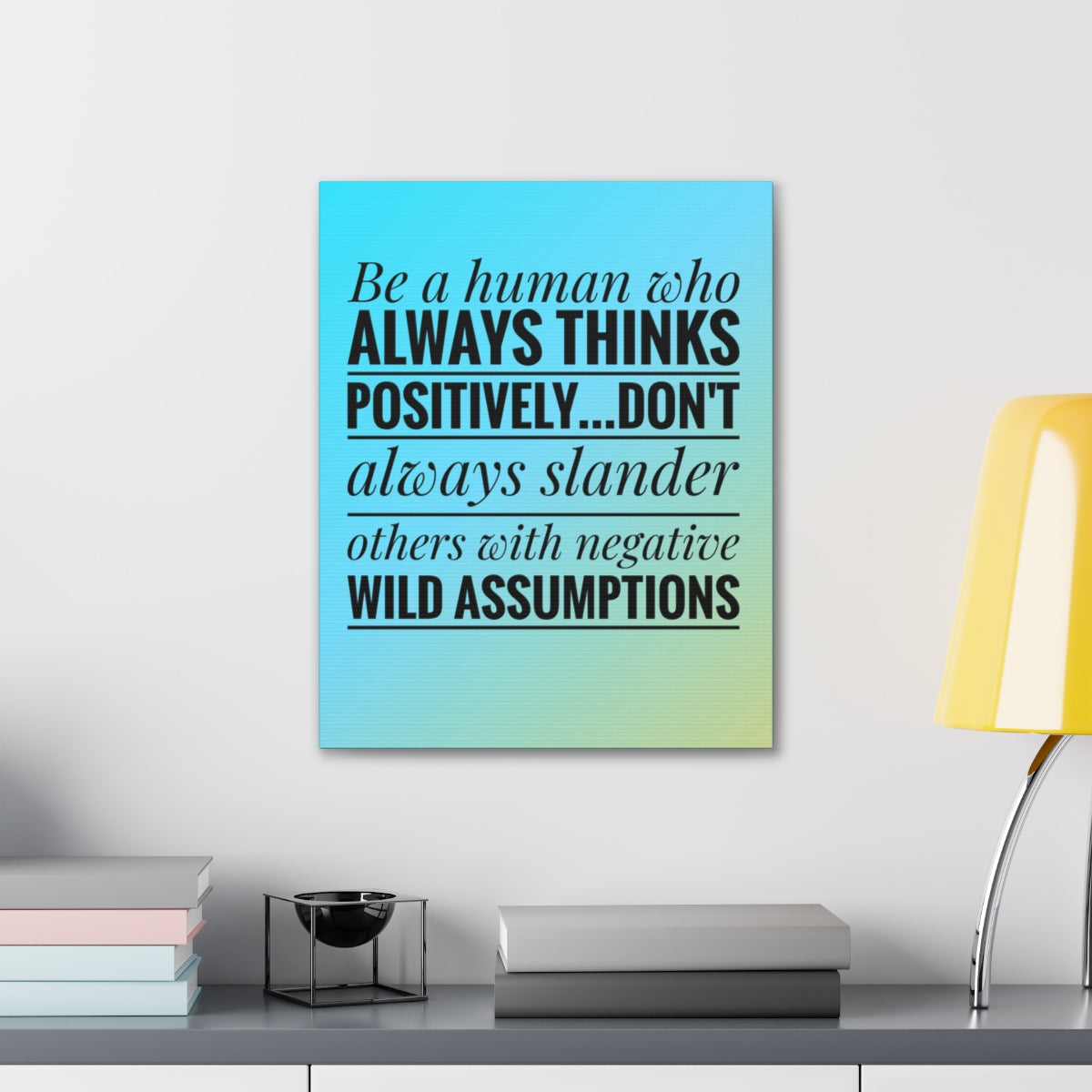 Scripture Walls Inspirational Wall Art Always Thinks Positively Motivation Wall Decor for Home Office Gym Inspiring Success Quote Print Ready to Hang Unframed-Express Your Love Gifts