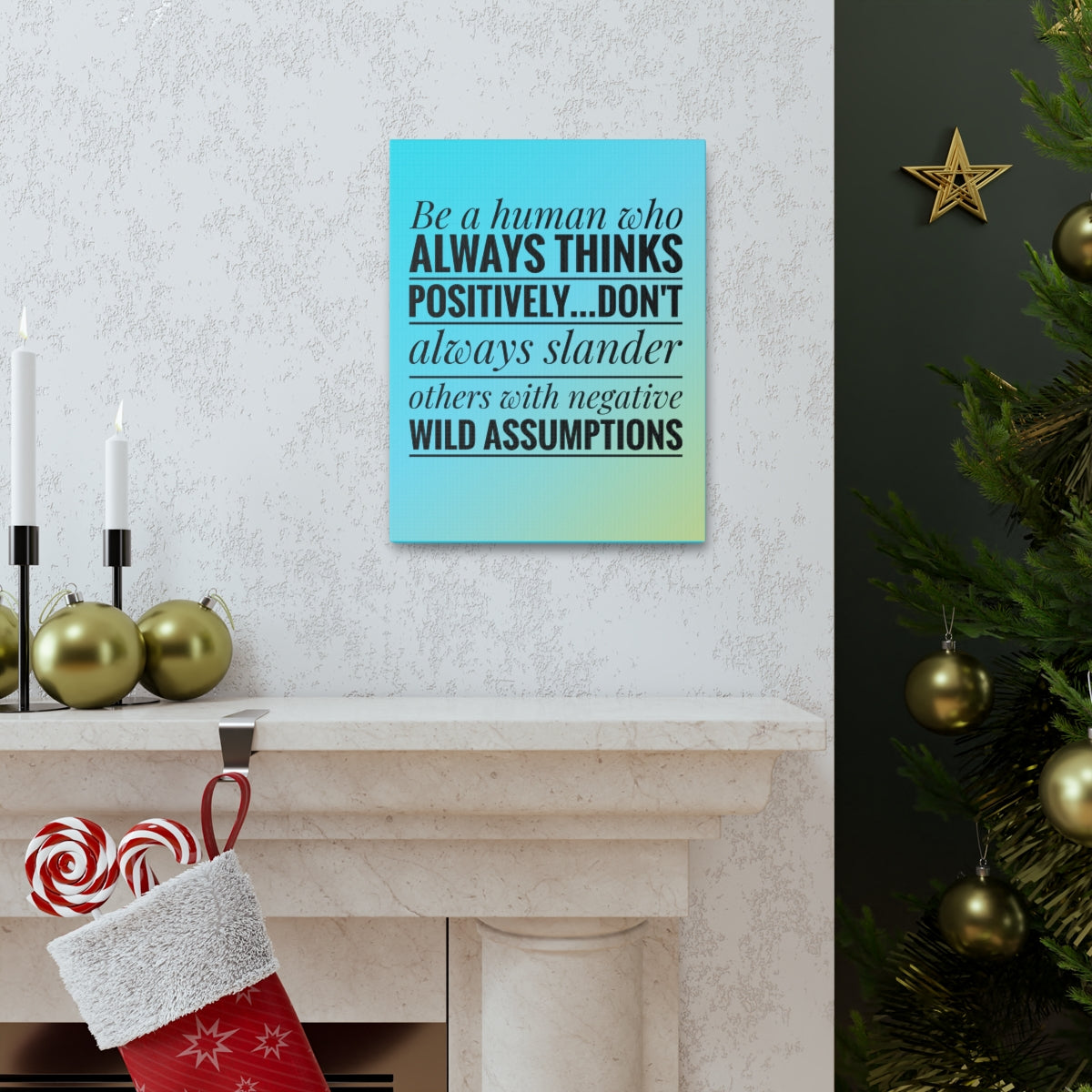 Scripture Walls Inspirational Wall Art Always Thinks Positively Motivation Wall Decor for Home Office Gym Inspiring Success Quote Print Ready to Hang Unframed-Express Your Love Gifts