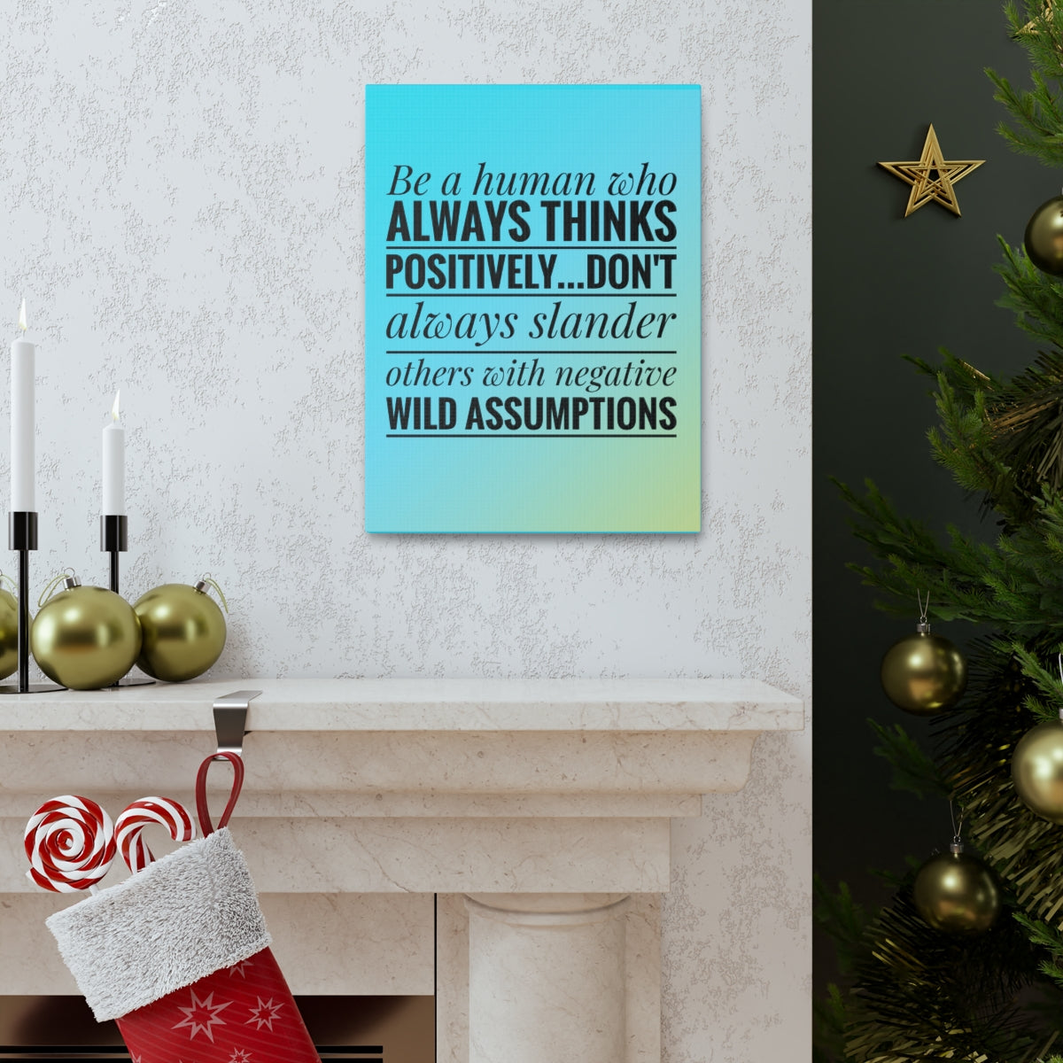 Scripture Walls Inspirational Wall Art Always Thinks Positively Motivation Wall Decor for Home Office Gym Inspiring Success Quote Print Ready to Hang Unframed-Express Your Love Gifts