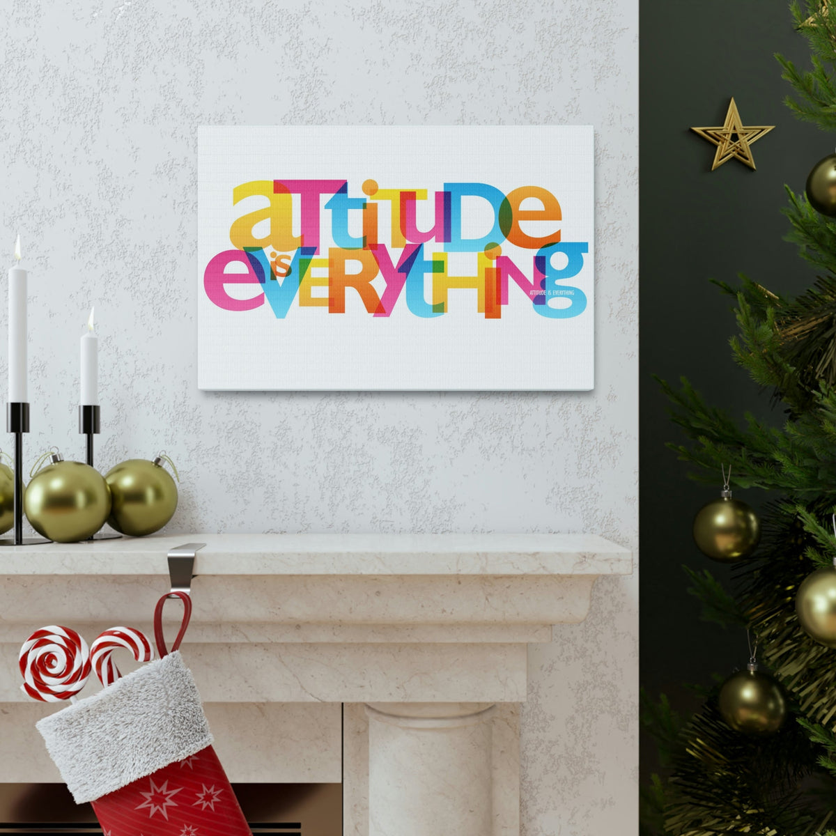 Scripture Walls Inspirational Wall Art Attitude Is Everything Motivation Wall Decor for Home Office Gym Inspiring Success Quote Print Ready to Hang Unframed-Express Your Love Gifts
