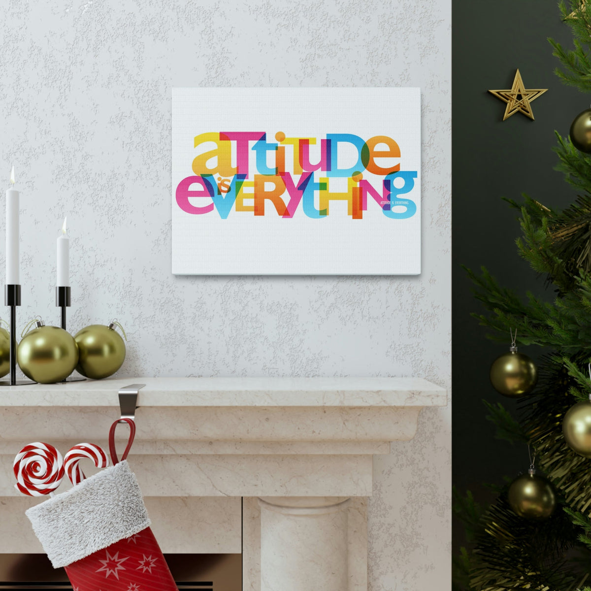 Scripture Walls Inspirational Wall Art Attitude Is Everything Motivation Wall Decor for Home Office Gym Inspiring Success Quote Print Ready to Hang Unframed-Express Your Love Gifts