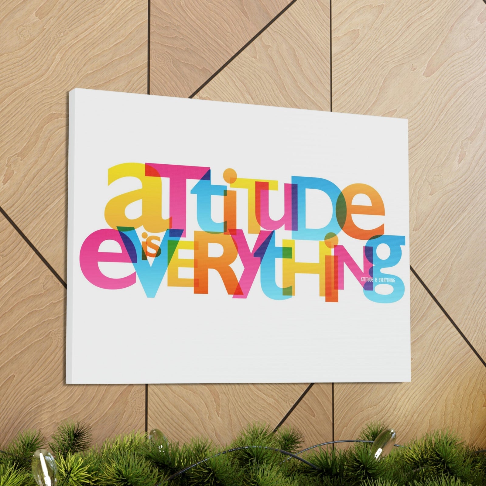 Scripture Walls Inspirational Wall Art Attitude Is Everything Motivation Wall Decor for Home Office Gym Inspiring Success Quote Print Ready to Hang Unframed-Express Your Love Gifts