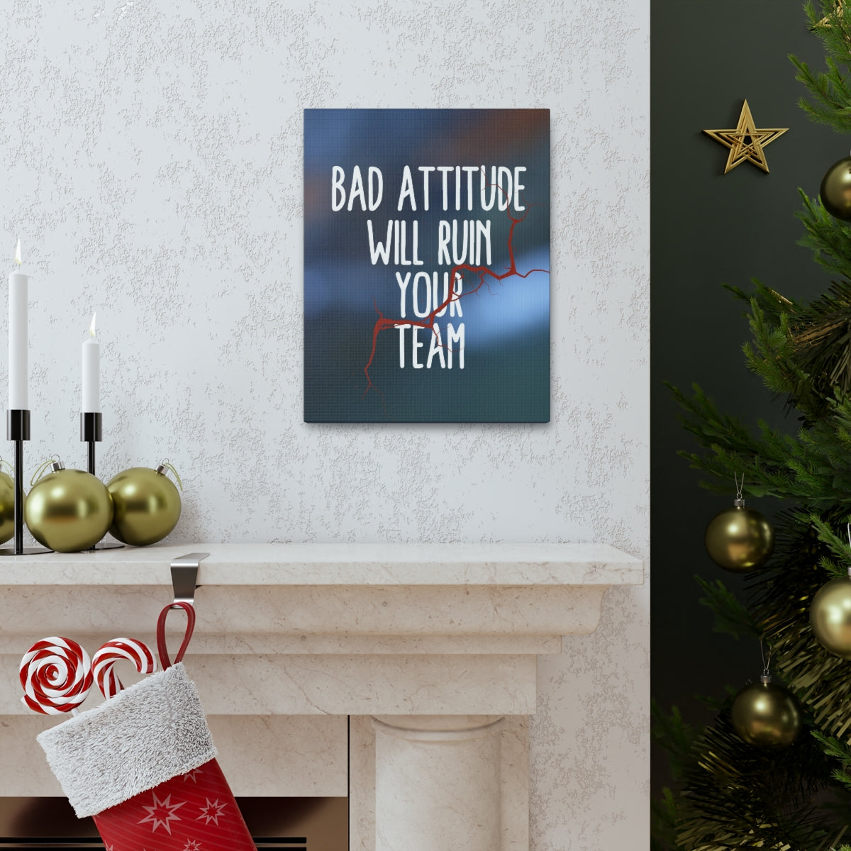 Scripture Walls Inspirational Wall Art Bad Attitude Will Ruin Motivation Wall Decor for Home Office Gym Inspiring Success Quote Print Ready to Hang Unframed-Express Your Love Gifts