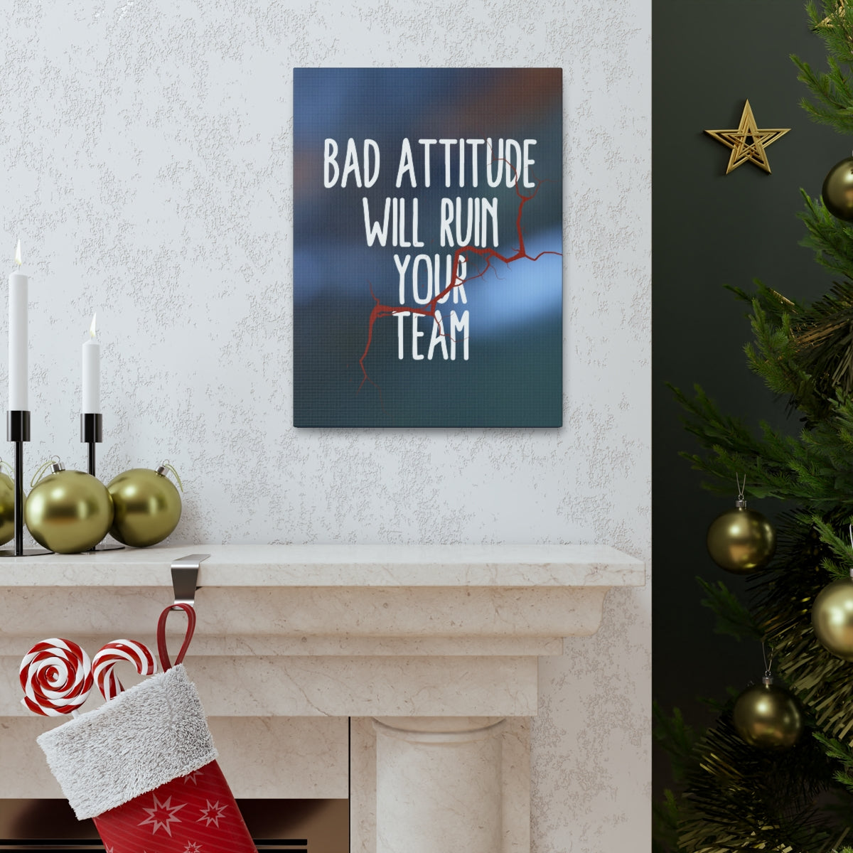 Scripture Walls Inspirational Wall Art Bad Attitude Will Ruin Motivation Wall Decor for Home Office Gym Inspiring Success Quote Print Ready to Hang Unframed-Express Your Love Gifts