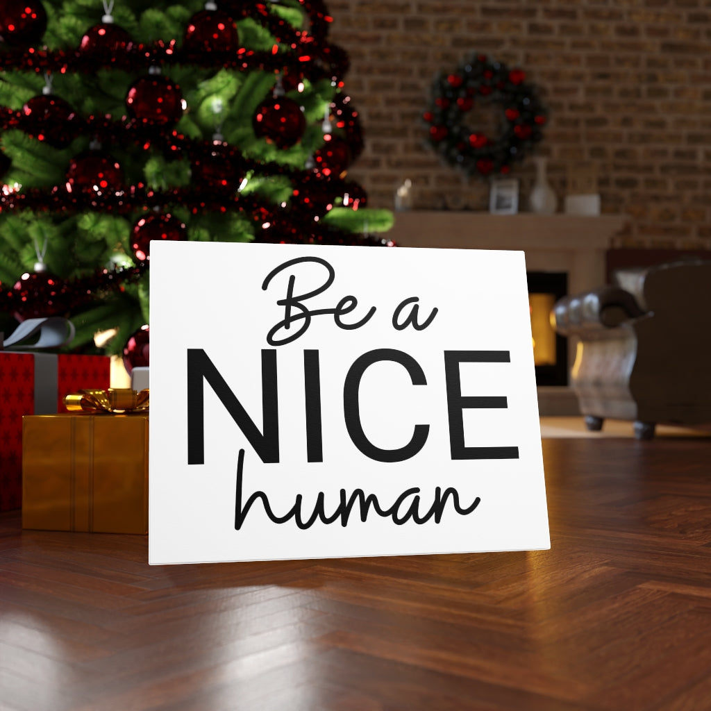 Scripture Walls Inspirational Wall Art Be A Nice Human Wall Art Motivation Wall Decor for Home Office Gym Inspiring Success Quote Print Ready to Hang Unframed-Express Your Love Gifts