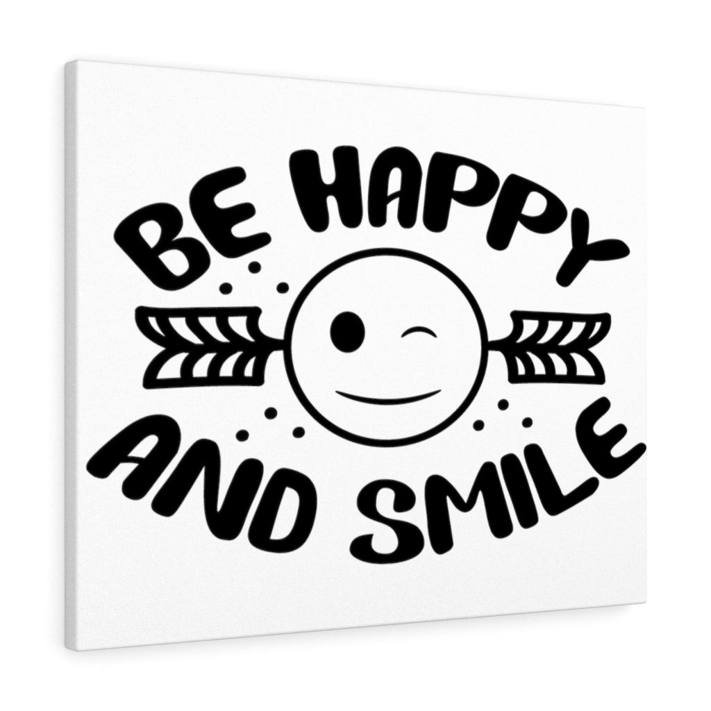 Scripture Walls Inspirational Wall Art Be Happy And Smile Wall Art Motivation Wall Decor for Home Office Gym Inspiring Success Quote Print Ready to Hang Unframed-Express Your Love Gifts