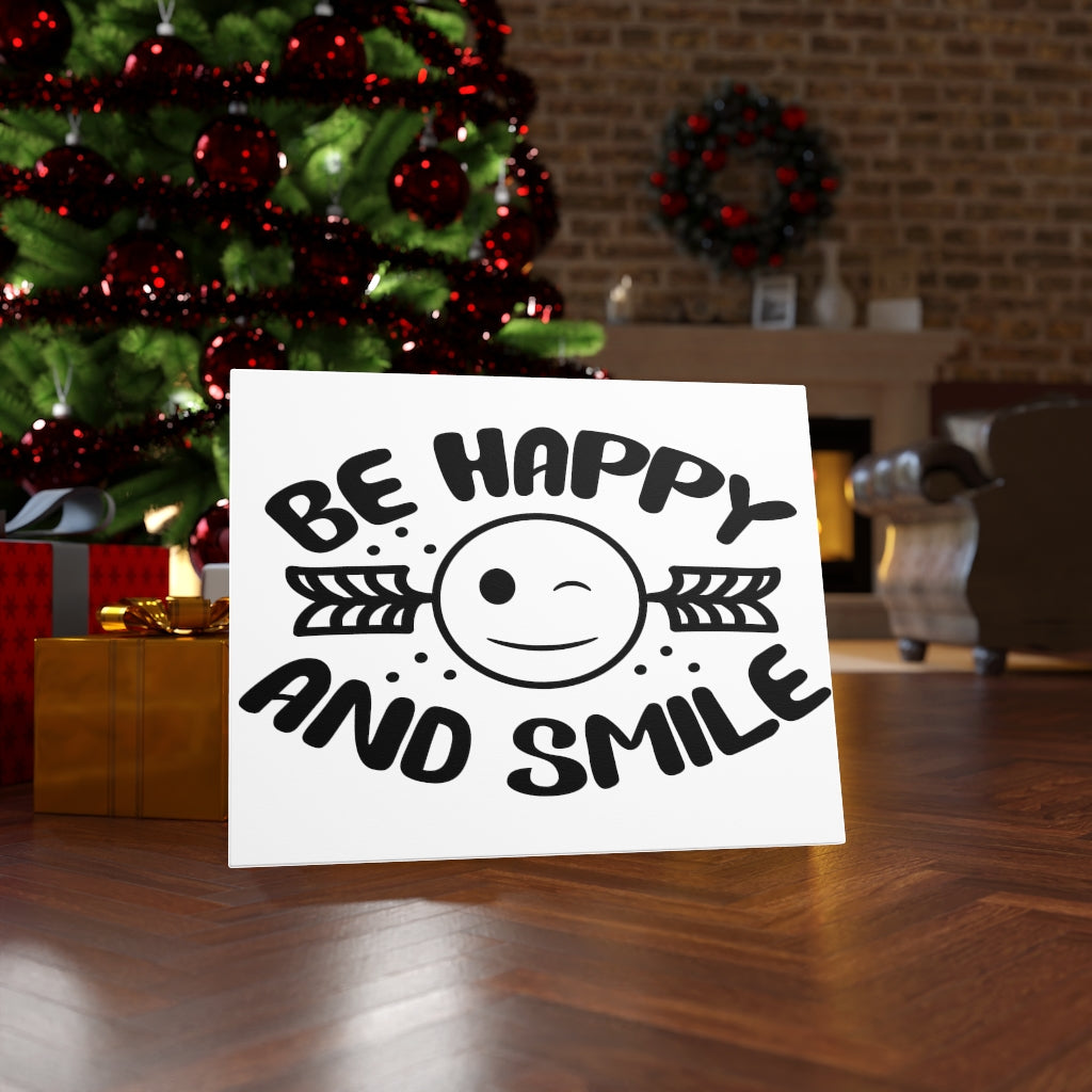 Scripture Walls Inspirational Wall Art Be Happy And Smile Wall Art Motivation Wall Decor for Home Office Gym Inspiring Success Quote Print Ready to Hang Unframed-Express Your Love Gifts