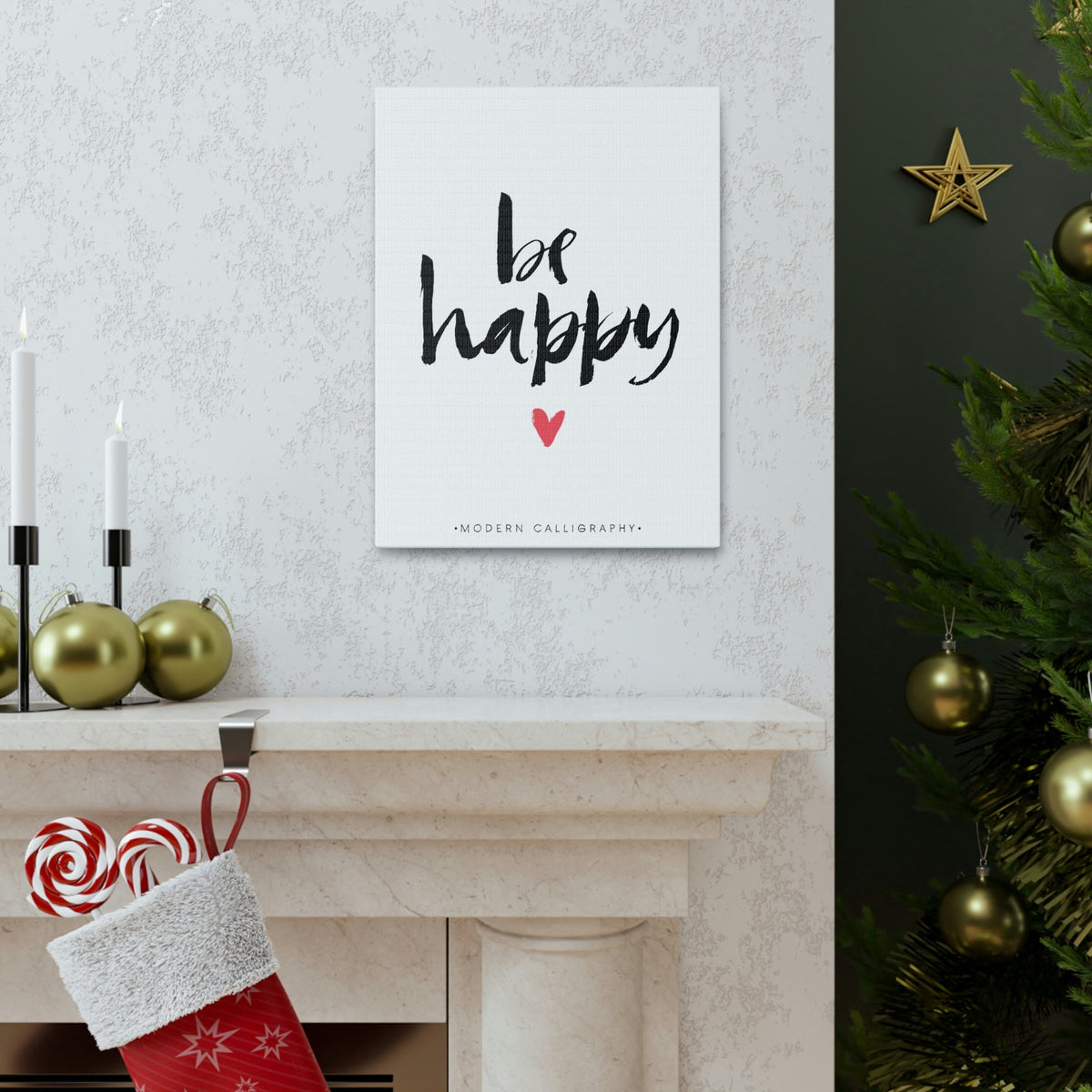 Scripture Walls Inspirational Wall Art Be Happy Motivation Wall Decor for Home Office Gym Inspiring Success Quote Print Ready to Hang Unframed-Express Your Love Gifts