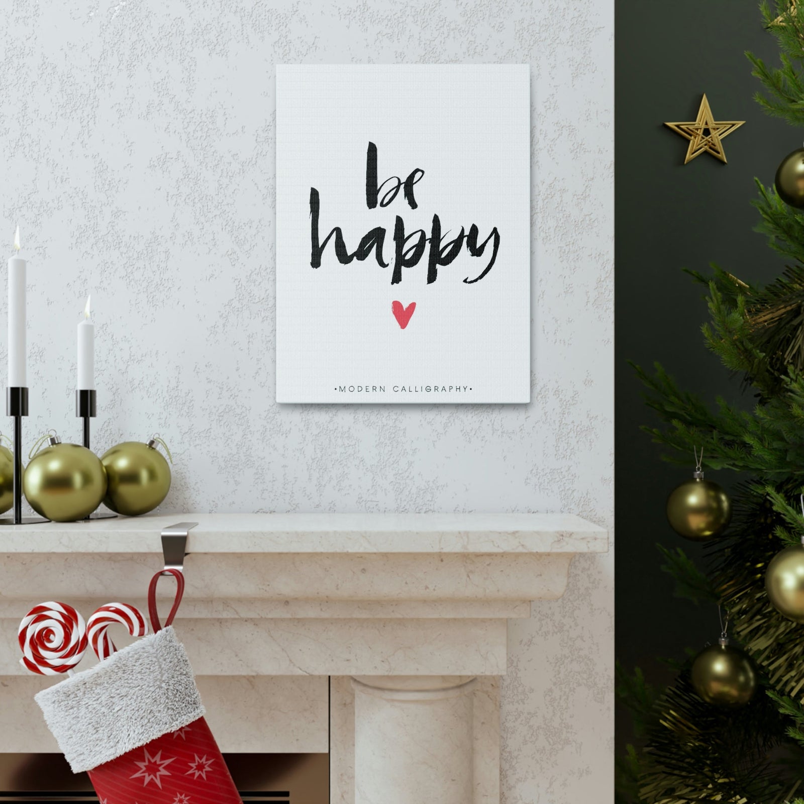 Scripture Walls Inspirational Wall Art Be Happy Motivation Wall Decor for Home Office Gym Inspiring Success Quote Print Ready to Hang Unframed-Express Your Love Gifts