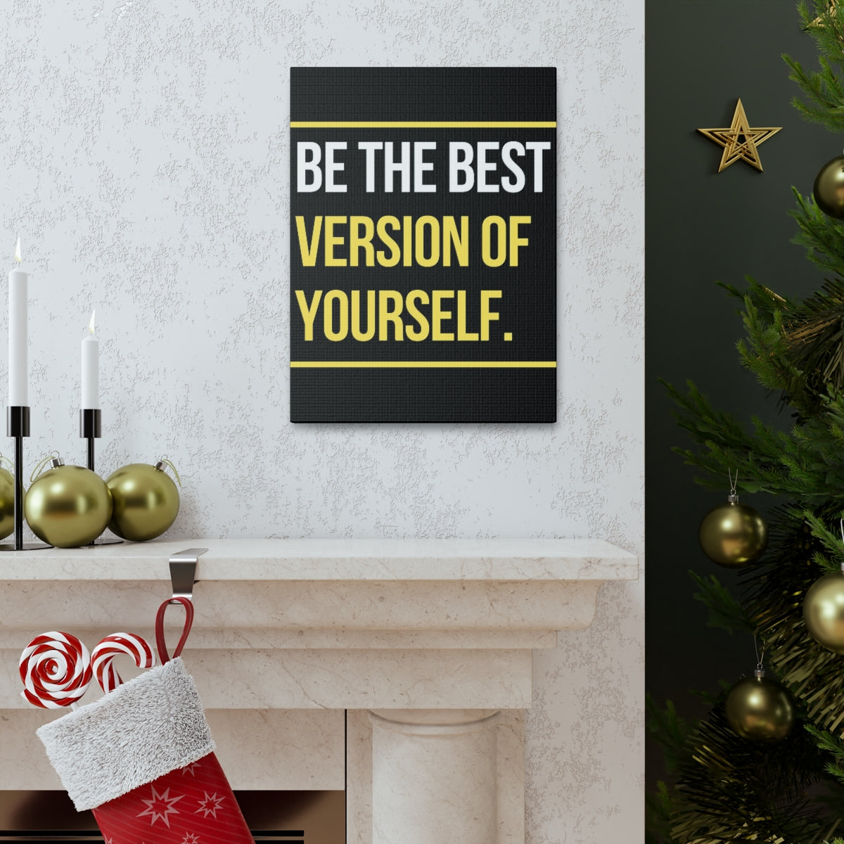 Scripture Walls Inspirational Wall Art Be The Best Version Of Yourself Motivation Wall Decor for Home Office Gym Inspiring Success Quote Print Ready to Hang Unframed-Express Your Love Gifts