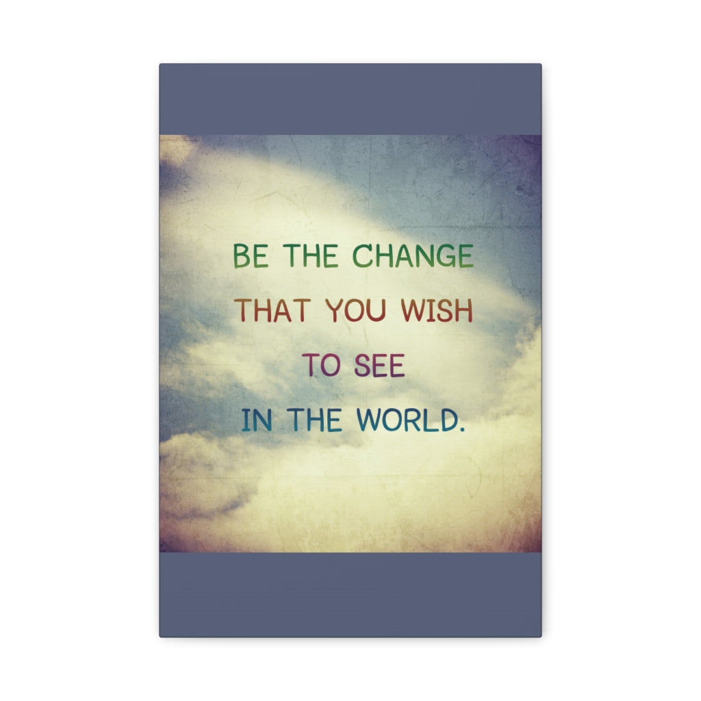 Scripture Walls Inspirational Wall Art Be The Change Motivation Wall Decor for Home Office Gym Inspiring Success Quote Print Ready to Hang Unframed-Express Your Love Gifts