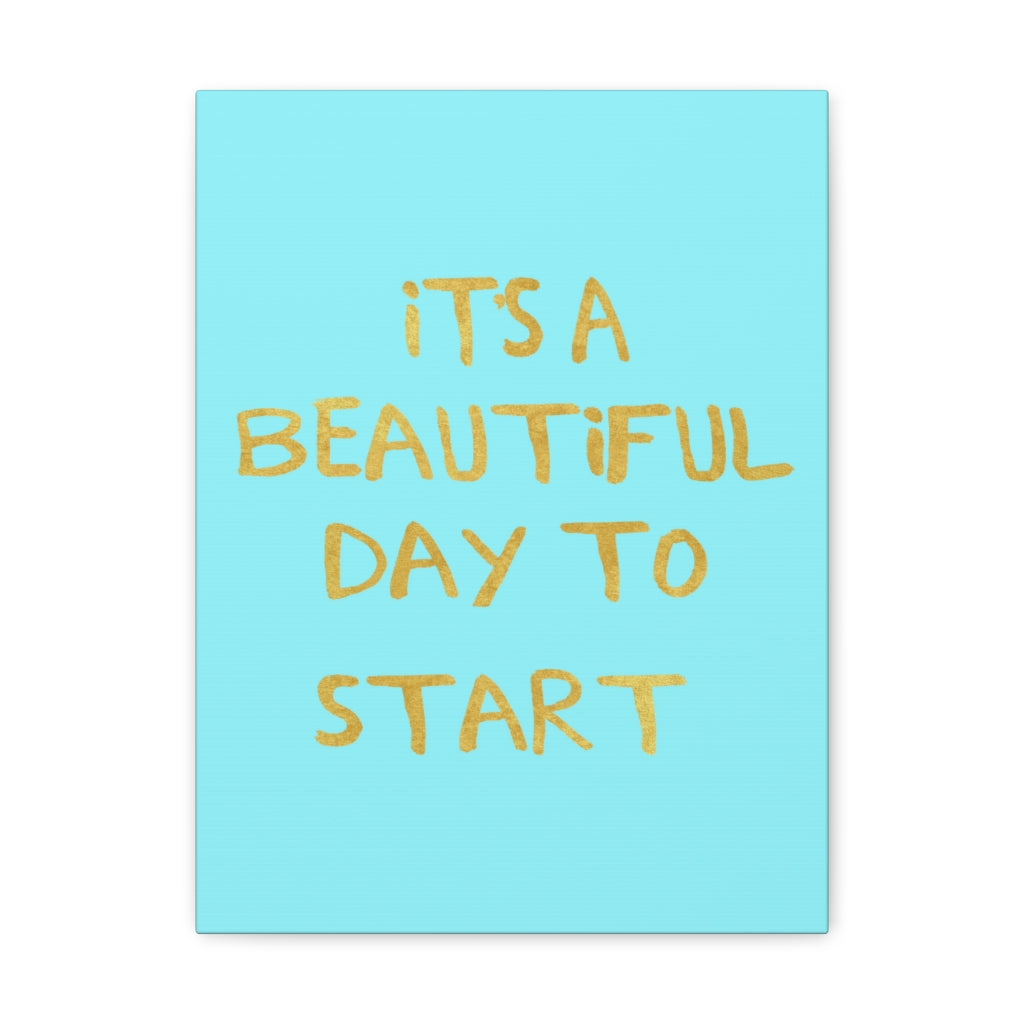 Scripture Walls Inspirational Wall Art Beautiful Day To Start Motivation Wall Decor for Home Office Gym Inspiring Success Quote Print Ready to Hang Unframed-Express Your Love Gifts