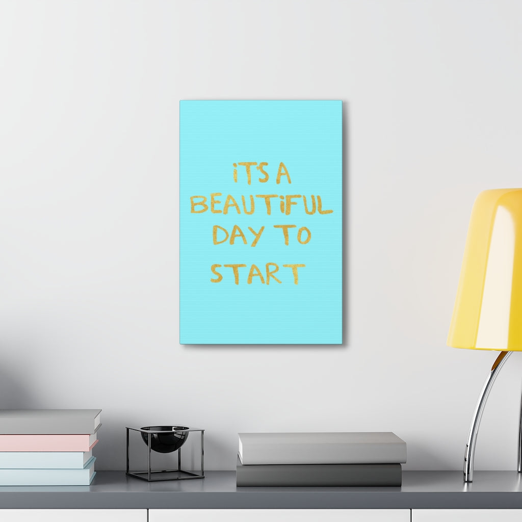 Scripture Walls Inspirational Wall Art Beautiful Day To Start Motivation Wall Decor for Home Office Gym Inspiring Success Quote Print Ready to Hang Unframed-Express Your Love Gifts