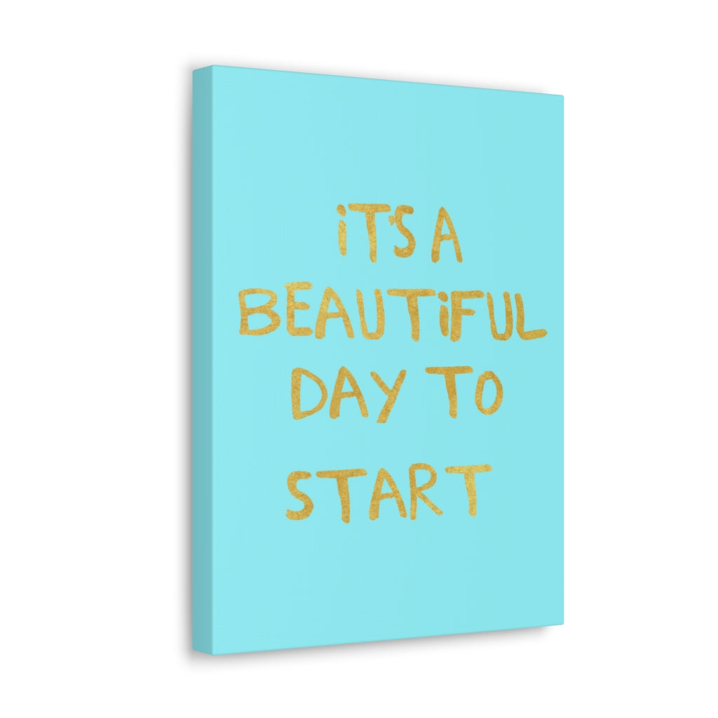 Scripture Walls Inspirational Wall Art Beautiful Day To Start Motivation Wall Decor for Home Office Gym Inspiring Success Quote Print Ready to Hang Unframed-Express Your Love Gifts